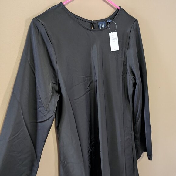 NEW w/tags Satin Black Mini Dress - Picture 7 of 10